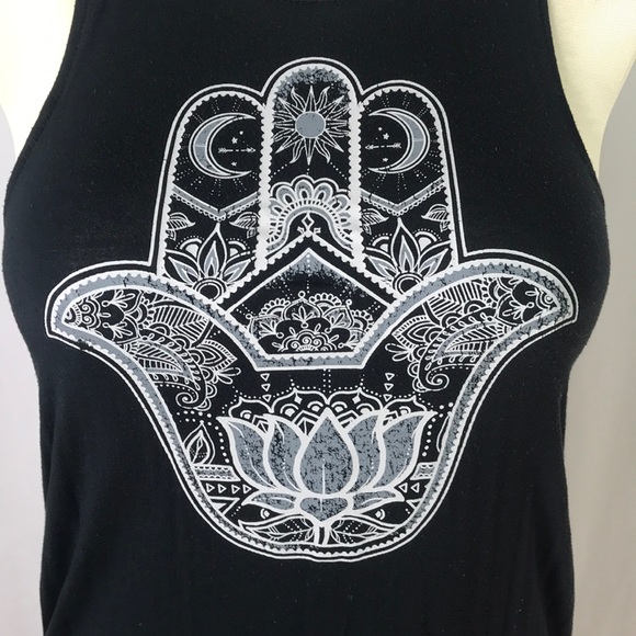 🌻 3/25 🌻 Hamsa Lotus Zen Hand Muscle Tank - Picture 2 of 6